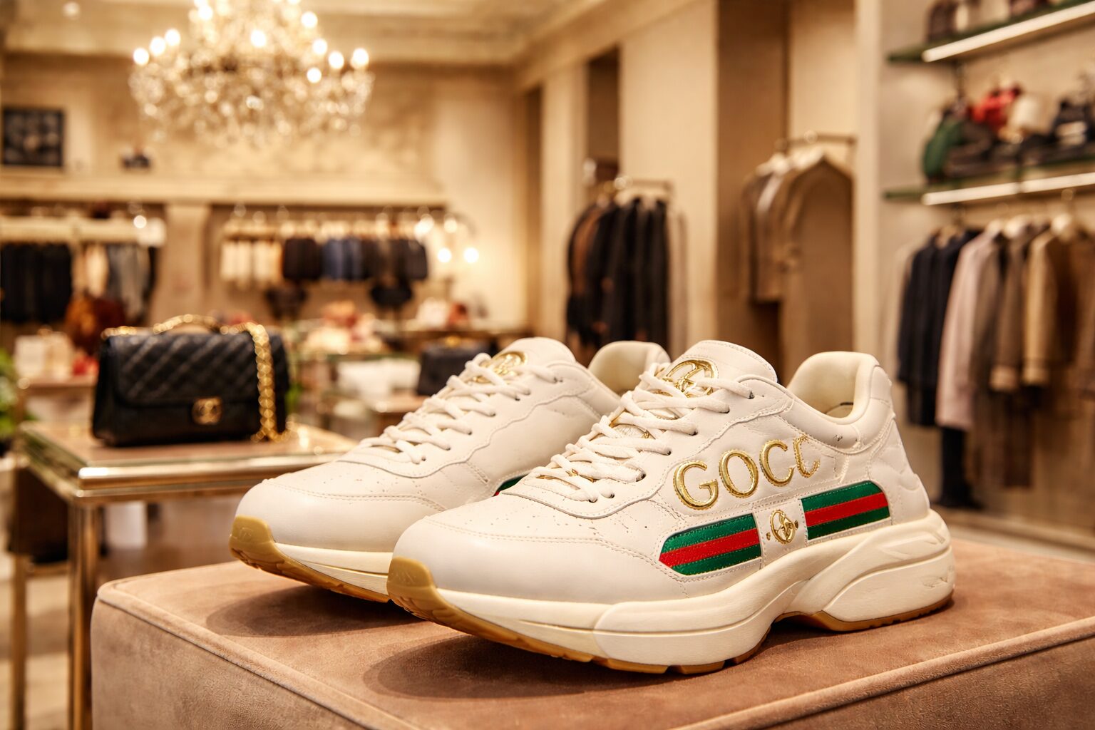 Gucci оригинал из Италии — кроссовки в люксовом бутике